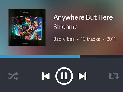 Music Widget artist clean flat free freebie interaction minimal music player sketch ui widget