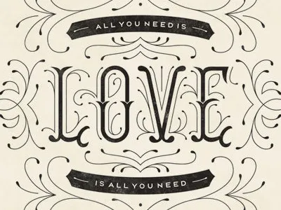 All You Need Is Love illustration lettering typography