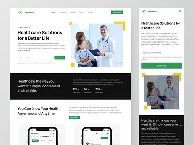 LokaHealth - Healthcare Website Landing Page design doctor health health app healthcare medical medical app mobile app mobile responsive responsive telemedicine ui uidesign uiux web website websitedesign websites wellness