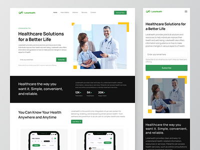 LokaHealth - Healthcare Website Landing Page design doctor health health app healthcare medical medical app mobile app mobile responsive responsive telemedicine ui uidesign uiux web website websitedesign websites wellness