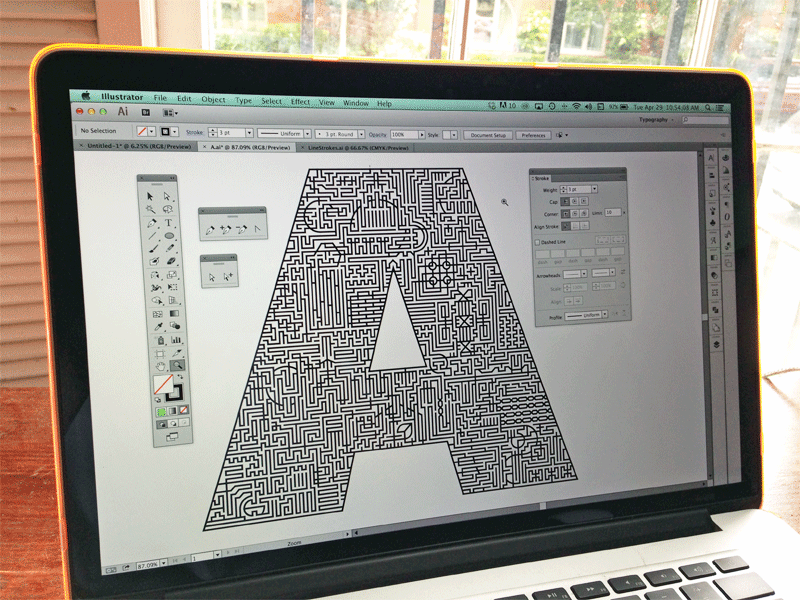 LineStrok.es Letters a explore focus lab illustration letters line strokes line work lines pattern poster prints stroke