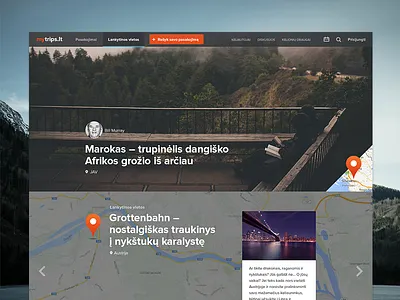 mytrips.lt clean flat minimal travel trips ui ux web design