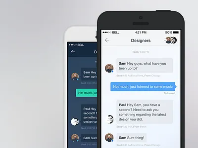 Messaging app chat communication dark ios ios 7 iphone messages messaging mobile