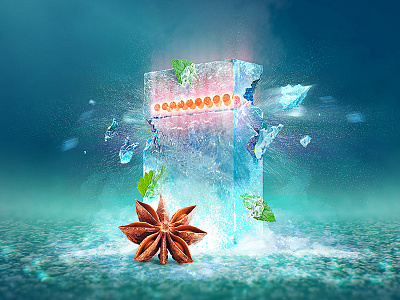 Cinnamon+Mint Cigarettes Key Visual Proposal cigarettes cinnamon cold ice mint retouch visual