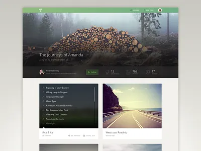 Travel Blog blog design header portal travel ui website