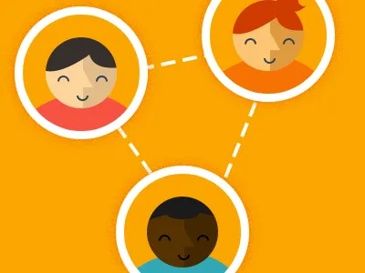 FRIENDS! colorful illustration people smiling