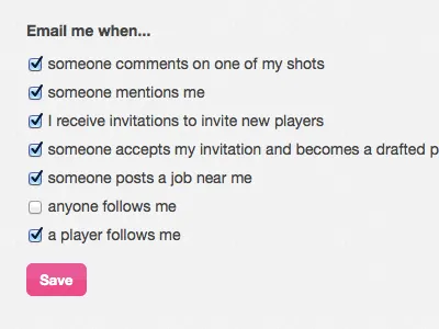 New Notification Options dribbble