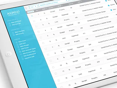 Aggrego - Data Management Tool dashboard data data dashboard ui ux