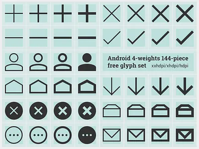 Free Android icons in 4 weights android download free free download glyphs google icons kitkat line shapes simple