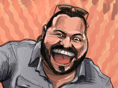 Nick caricature cartoon chainsaw crazy digital painting