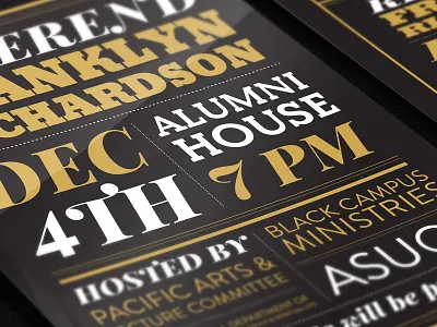 Rev. Franklyn Richardson Poster black design gold poster religious type typography white