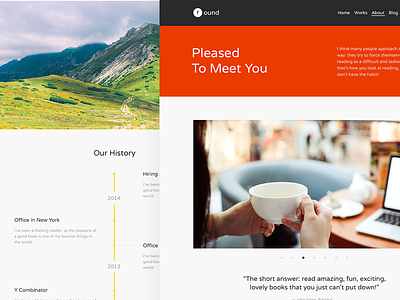 About Us Page about us business corporate landing our history red