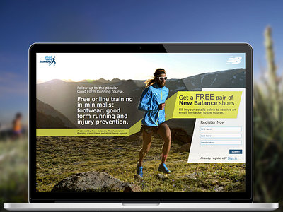 Good Form Running website balance design form good new running ui ux web