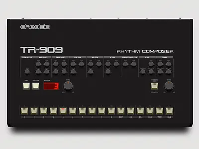 Chaotic™ Roland TR-909 - Work In Progress branding chaotic graphic design graphics identity lettering logo logotype mark product typography wordmark