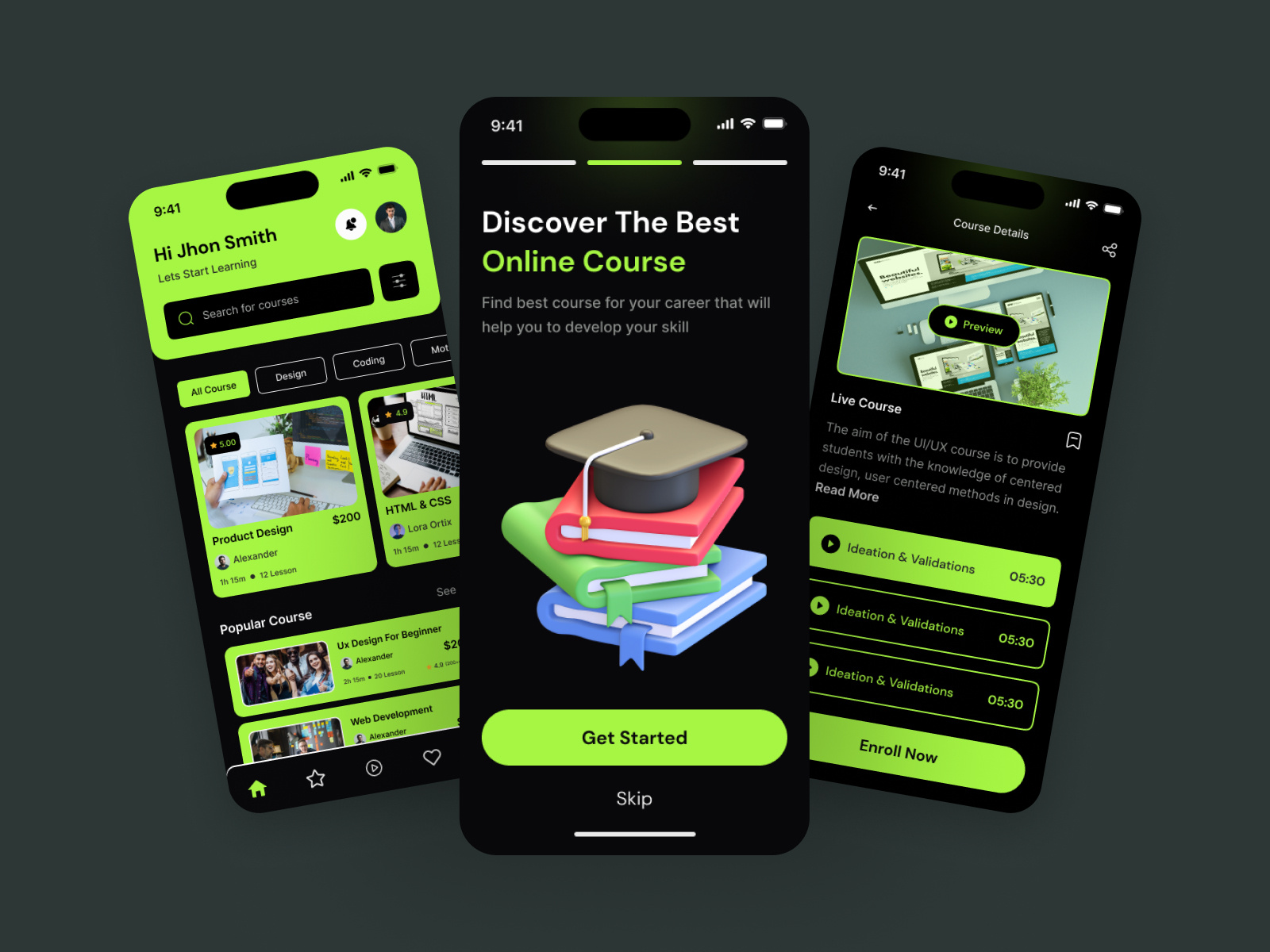Online Educational Course App academy app app ui design course e learning education app educational app learning learning platform mobile app online online class online course online education online learning online school study app ui ui design ux