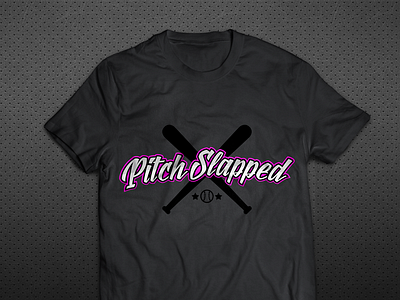Pitch Slapped Softball balls baseball bat black design jersey logo pink softball tshirt