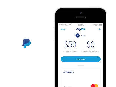 Paypal Redesign account app app redesign credit card ios mobile payment paypal redesign ui design user interface withdraw