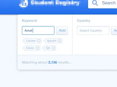 Advanced Search advanced blue country fliter navigation options school search settings ui university ux
