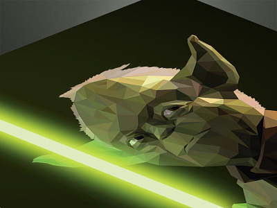 Yoda Polygon Portrait green light polygon portrait shapes small starwars triangle yoda