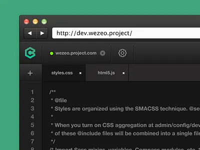 Claude - realtime editor on cloude browser cloud dark editor green html javascript logo realtime sass simple