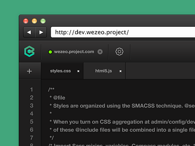 Claude - realtime editor on cloude browser cloud dark editor green html javascript logo realtime sass simple