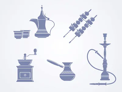 Coffeehouse Icons - Free arabic coffee free hookah icons tea turkish vector