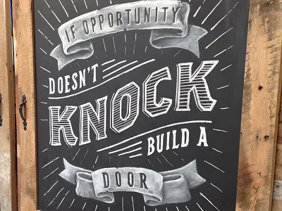 Don't Knock Chalk banner chalk illustration sunburst type typography vintage