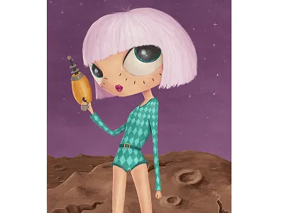 Sci-fi girl character character design girl illustration lazer sci fi space