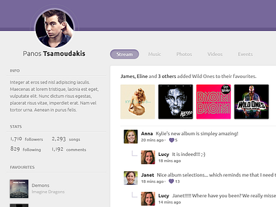 Aggregated Feed Demo demo facebook feed mockup psd stream ui