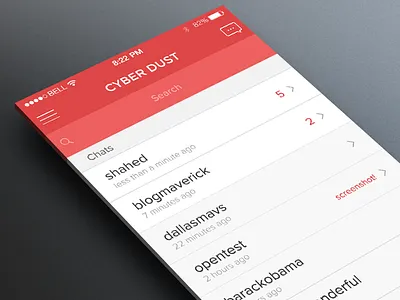 Cyber Dust Redesign clean cyber dust flat redesign simple snapchat ui ux