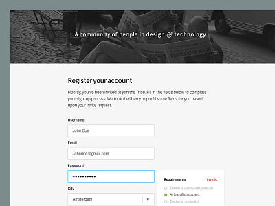 Registration page registration signup ui webdesign