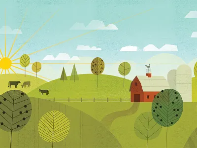 Sun Meadow farm illustration package design product