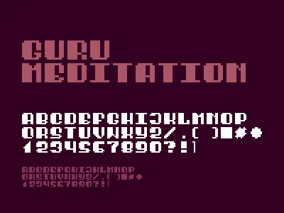 Gurumeditation amiga deluxepaint demoscene font pixel pixelfont