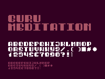 Gurumeditation amiga deluxepaint demoscene font pixel pixelfont