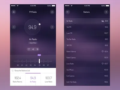 Radio App UI agileinfoways graphic design photoshop radio app radio ui uiux userinterface