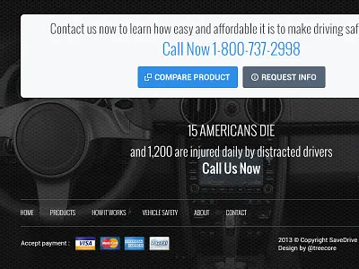 Safe Drive System Landing page (concept) car dark drive system landing page ui website