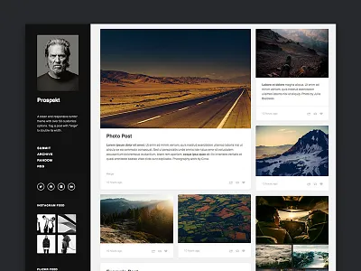 Prospekt blog post clean minimal minimalistic photo photography post theme themes tumblr theme web design