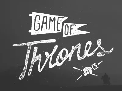 GOT G.O.T. banner bleed crown distress flag game of thrones grunge handmade handwritten script skull type