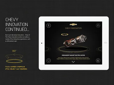 Chevy 360product Spin app chevy events innovation tablet