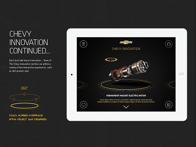 Chevy 360product Spin app chevy events innovation tablet