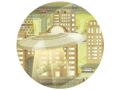 City Map Poster piece buildings cars city illustration map poster roads van vector