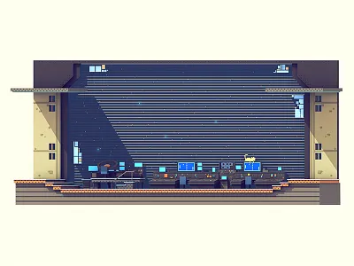 Super Time Force - Spacebus Bridge 3d capy capy games future level level design lowpoly render space super time force video game wallpaper