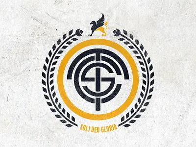 The Cambridge School Soccer Crest circle crest distressed football griffin icon leaves logo monogram simple soccer wreath