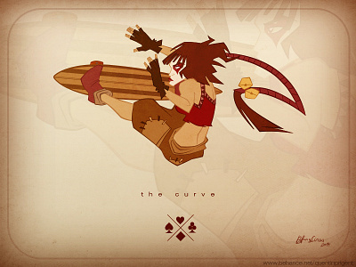 Norah Skate posing - The curve (2014) bakuss board character character designer circus curve design longboard norah rider skate skategirl