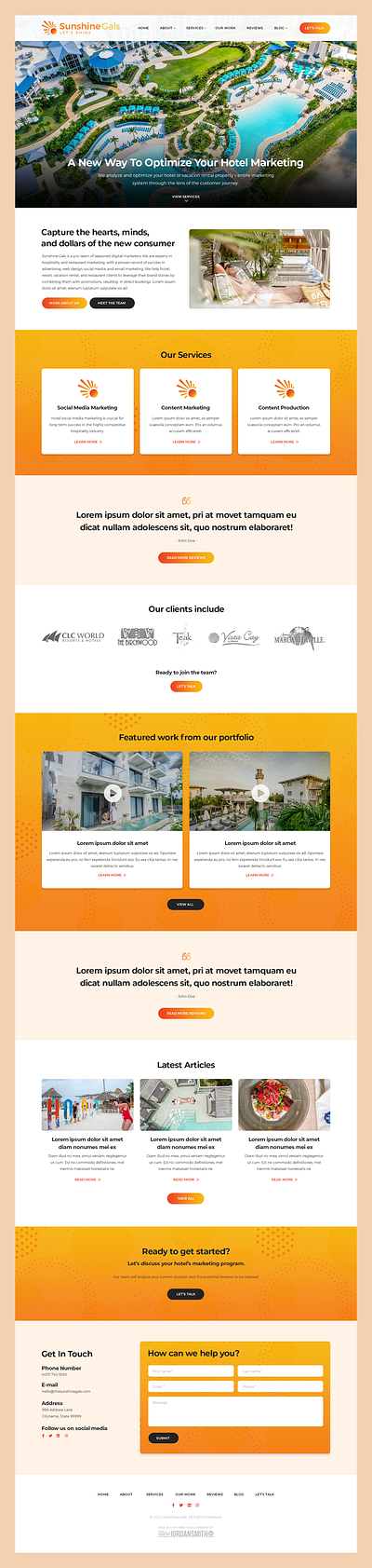 Sunshine Gals // Web Design agency agency web design hospitality hotel hotel marketing marketing marketing web design restaurant