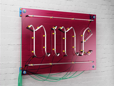 nine 3d 3d sign 3d type c4d neon neon sign neon type neonsign vray