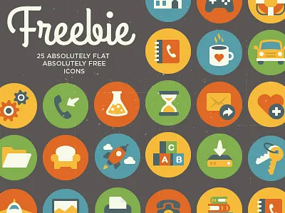 Dribbble Vintage Flat Freebie flat free icons vintage