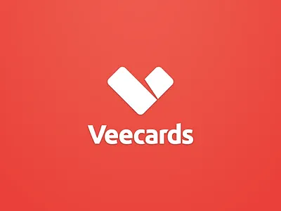Veecards Brand Identity android app brand cards contacts digital iphone logo v