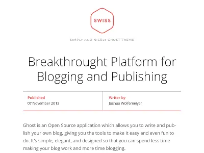 Swissly Ghost Theme clean ghost ghost theme red swiss style swissly white