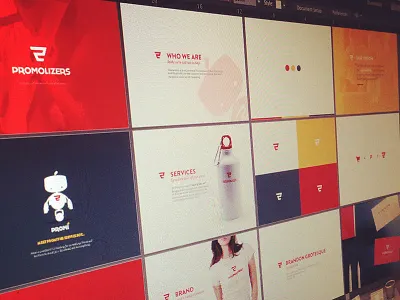 Promolizers Brand Boards brand brand boards branding color palette identity logo pantone promo promolizers robot shopping cart